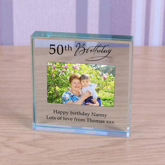50th Birthday Photo Block Frame