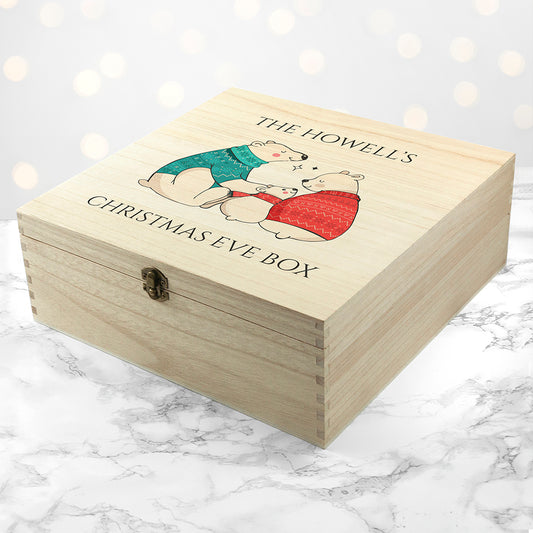 Personalised Polar Bear Family Christmas Eve Box