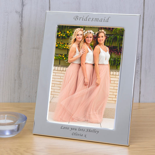 Personalised Bridesmaid Silver Plated Photo Frame