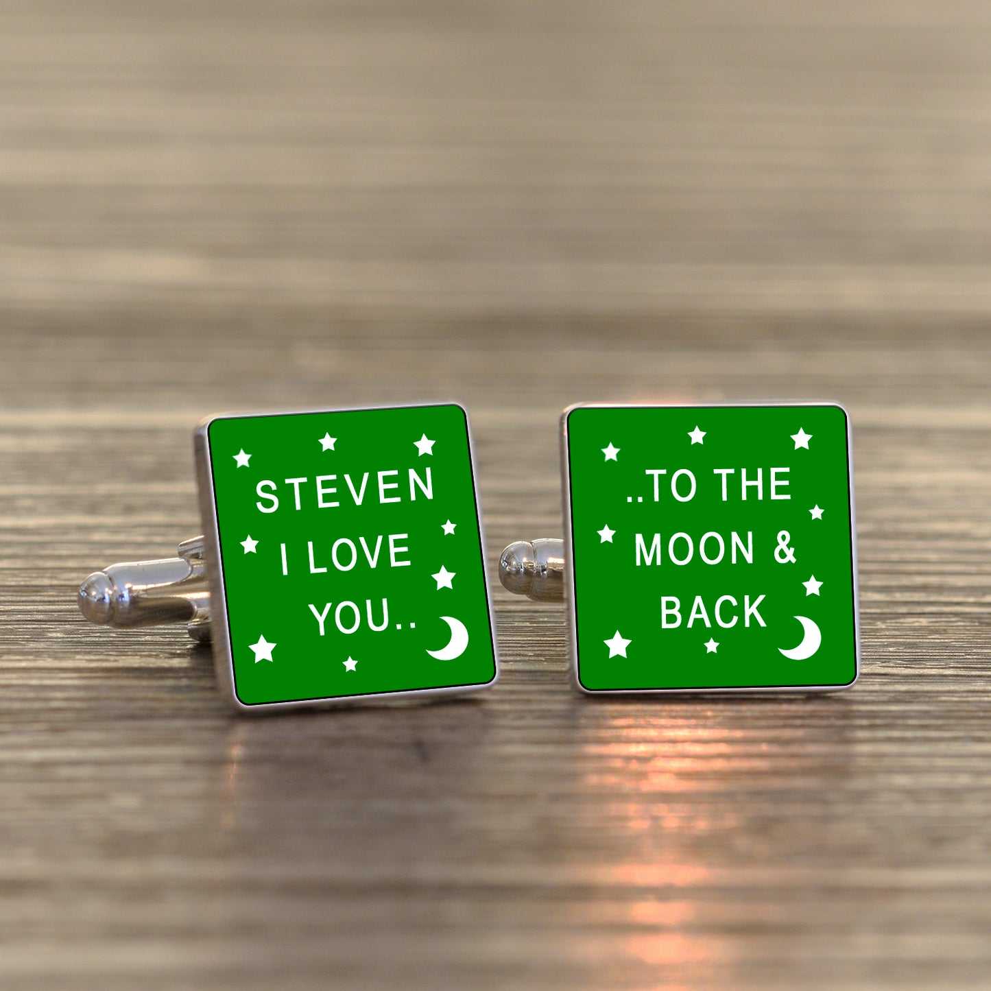 Personalised I Love You To Moon & Back Cufflinks 