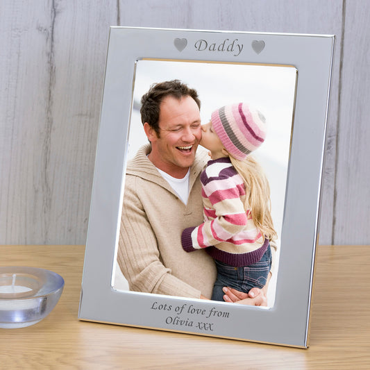 Personalised Engraved DADDY Silver Plated Photo Frame
