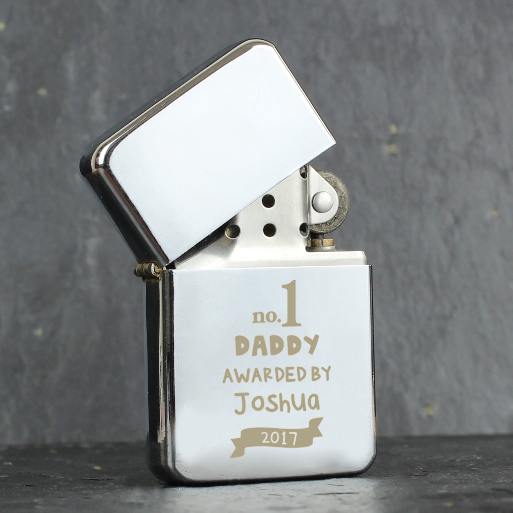 Personalised no.1 Awarded By Silver Lighter - PCS Cufflinks & Gifts