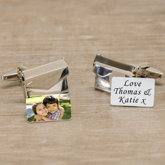 Personalised Envelope Cufflinks With Message & Photo