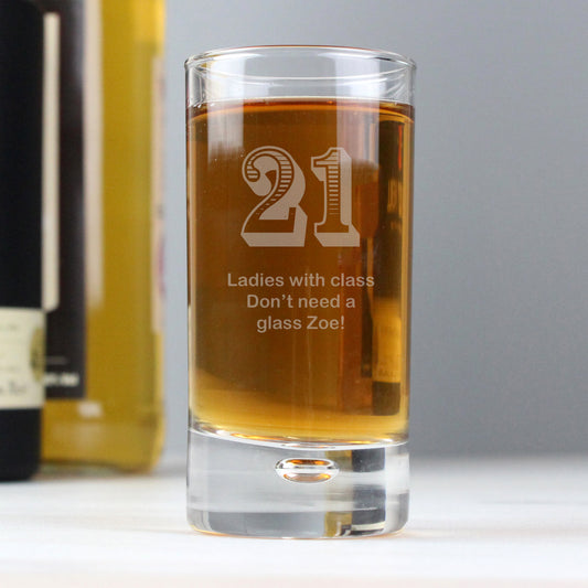 Personalised 21st Birthday Bubble Shot Glass