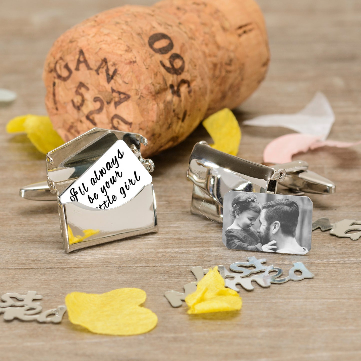 Father Of The Bride Photo Envelope Cufflinks - Always Your Little Girl