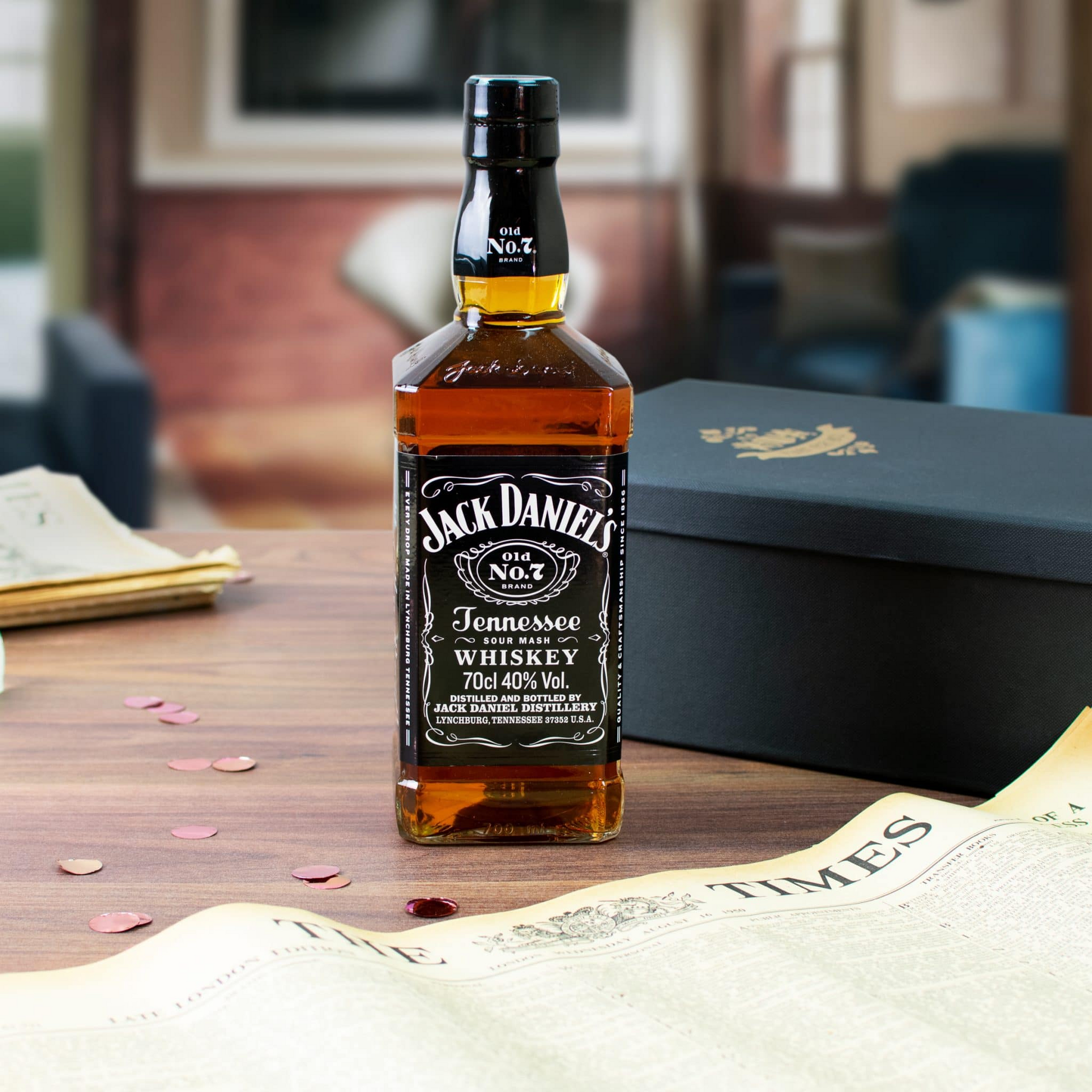 Jack Daniel’s Whiskey and Original Newspaper Set