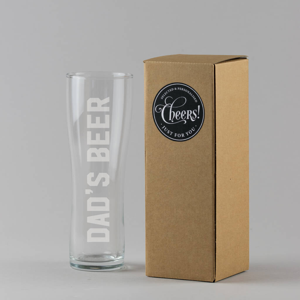 Personalised Name Tall Pint Beer Glass