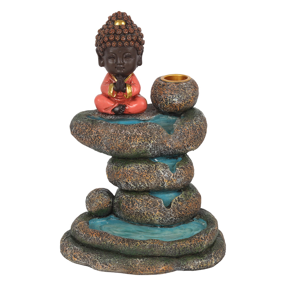 Red Buddha and Rock Pond Backflow Incense Burner - PCS Cufflinks & Gifts