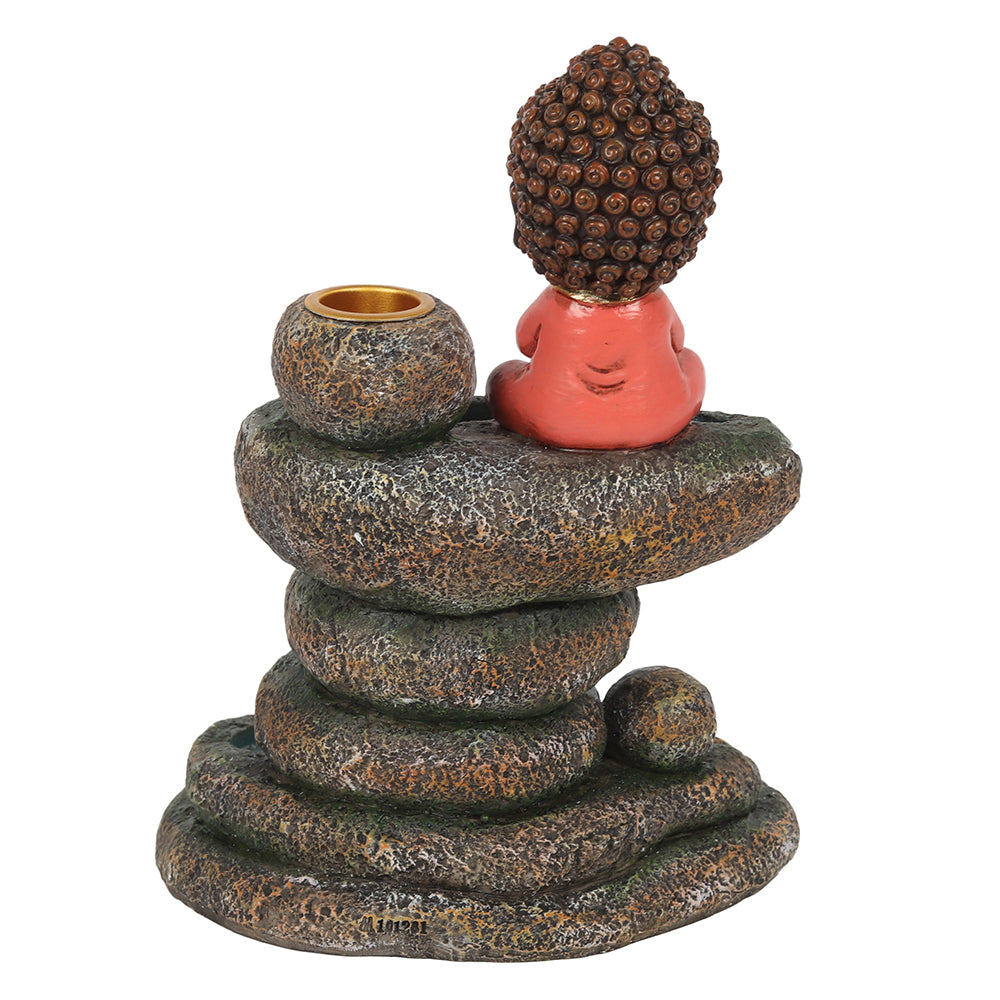 Red Buddha and Rock Pond Backflow Incense Burner - PCS Cufflinks & Gifts