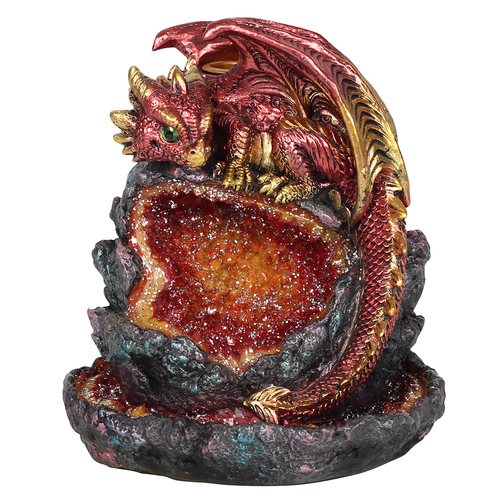 Red Dragon Backflow Incense Burner with Light - PCS Cufflinks & Gifts