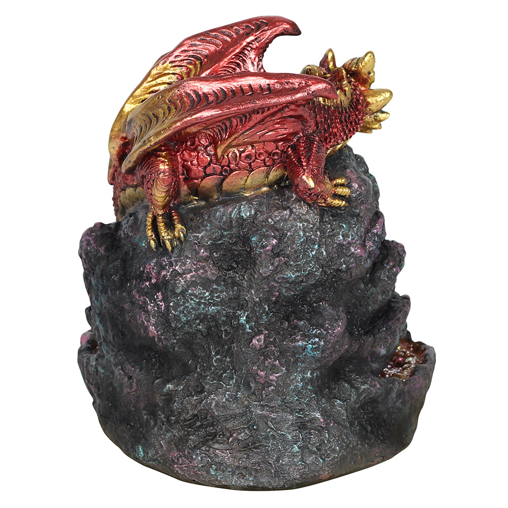Red Dragon Backflow Incense Burner with Light - PCS Cufflinks & Gifts