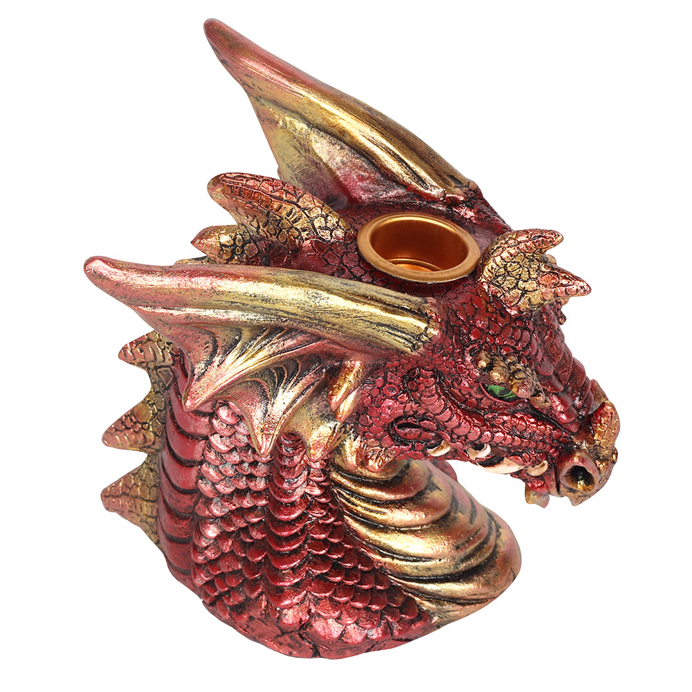 Small Red Dragon Head Backflow Incense Burner - PCS Cufflinks & Gifts