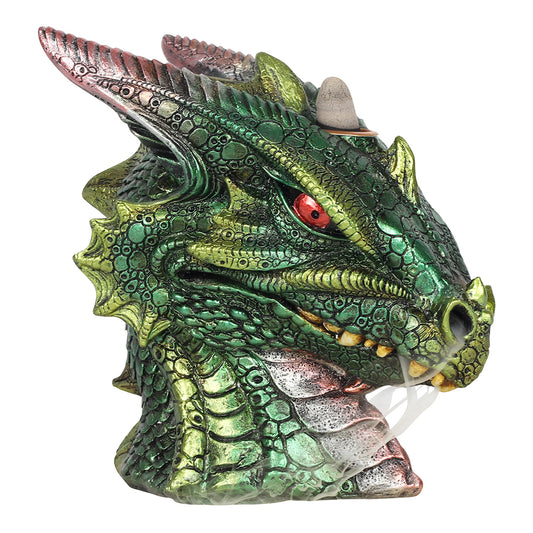 Large Green Dragon Head Backflow Incense Burner - PCS Cufflinks & Gifts