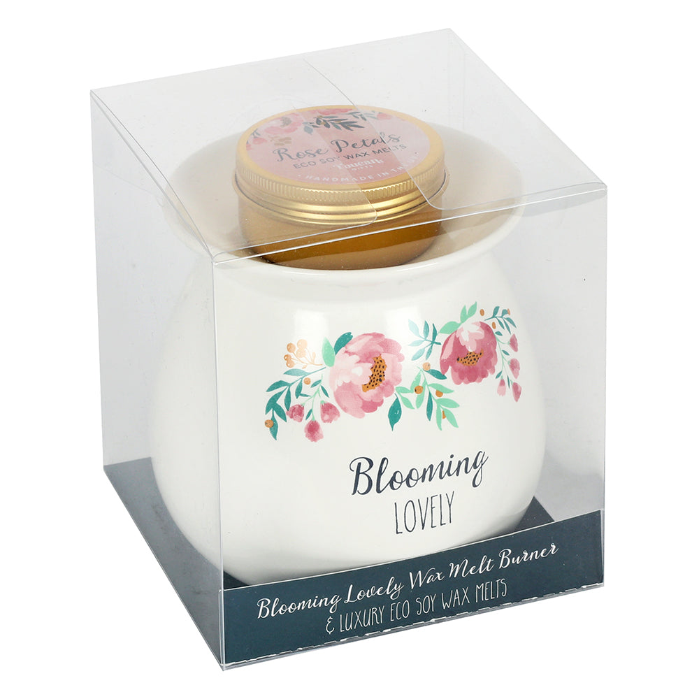 Large Blooming Lovely Wax Melt Burner Gift Set - PCS Cufflinks & Gifts