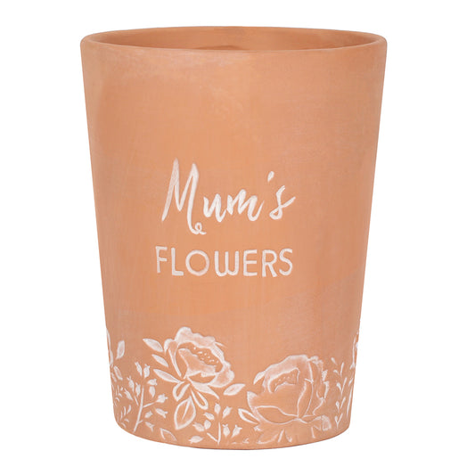 Mum's Flowers Terracotta Plant Pot - PCS Cufflinks & Gifts