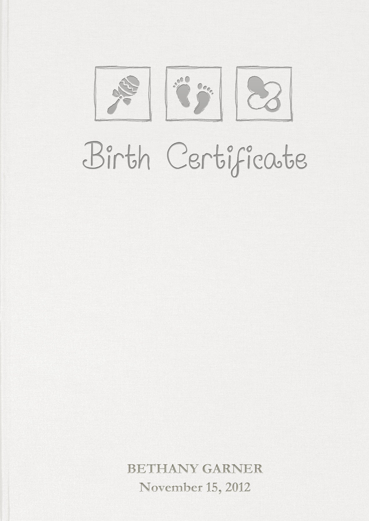 Birth Certificate Embossed Presentation Holder