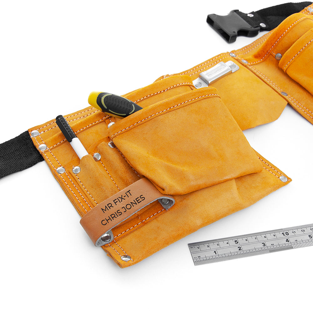 Personalised 11-Pocket Leather Tool Belt
