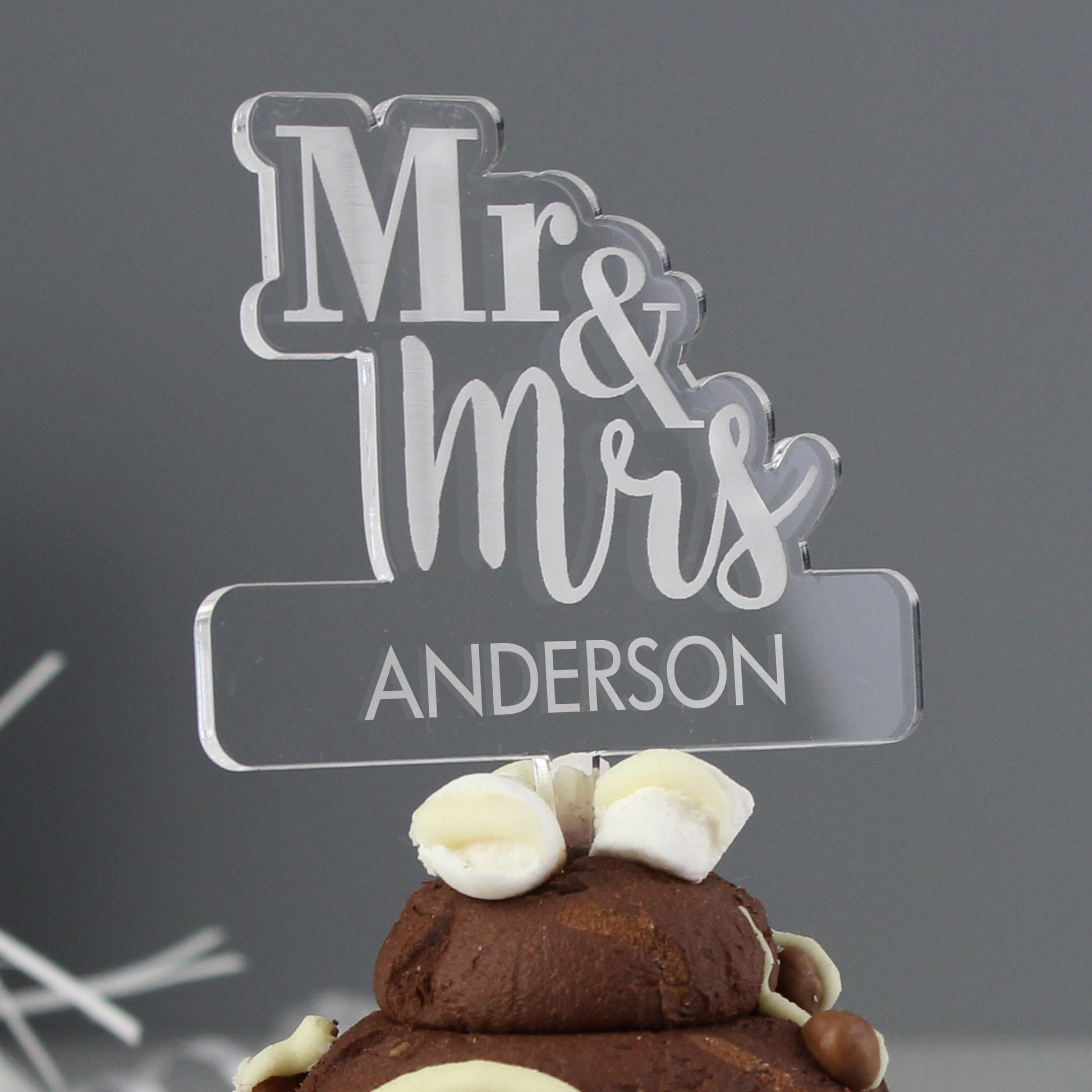 Personalised Acrylic Mr & Mrs Wedding Cake Topper