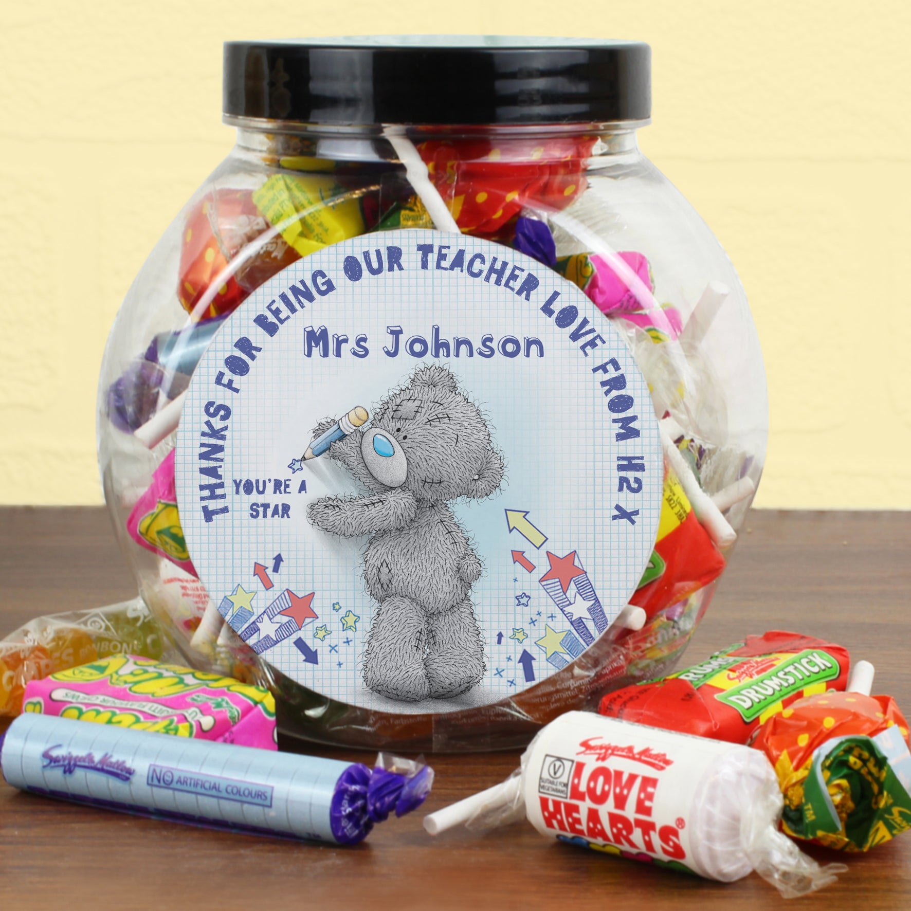 Personalised Me To You Teacher Sweets Jar Gift
