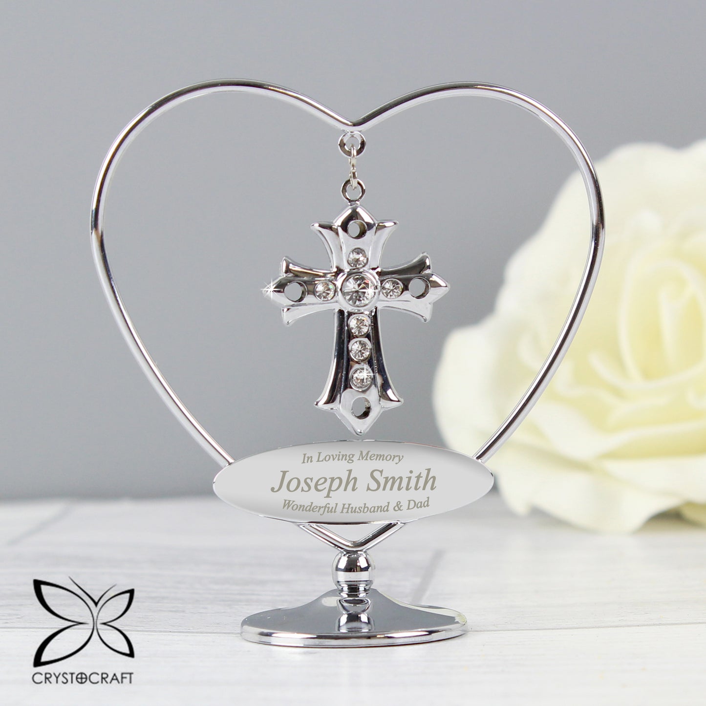 Personalised In Loving Memory Crystocraft Cross | Free Delivery