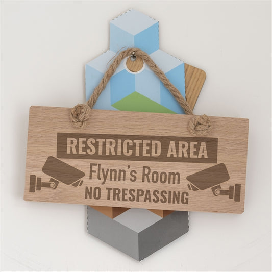 Personalised No Trespassing Room Sign