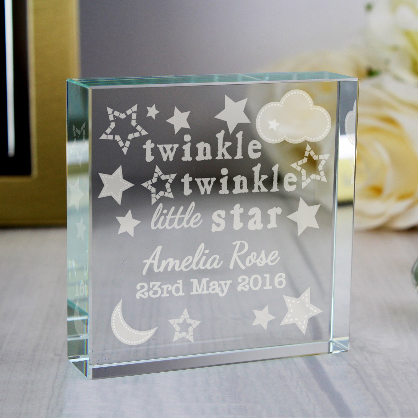 Personalised Twinkle Twinkle Little Star Large Crystal Token