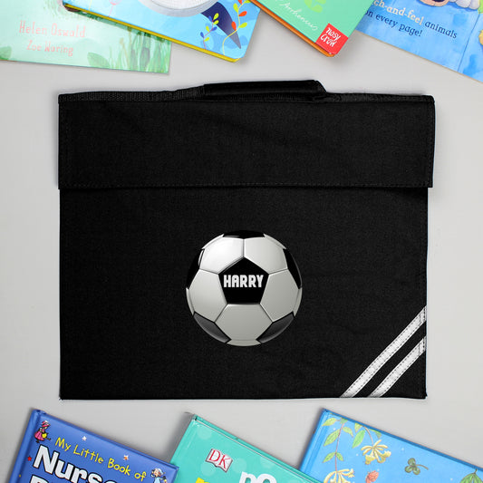 Personalised Football Black School Book Bag
