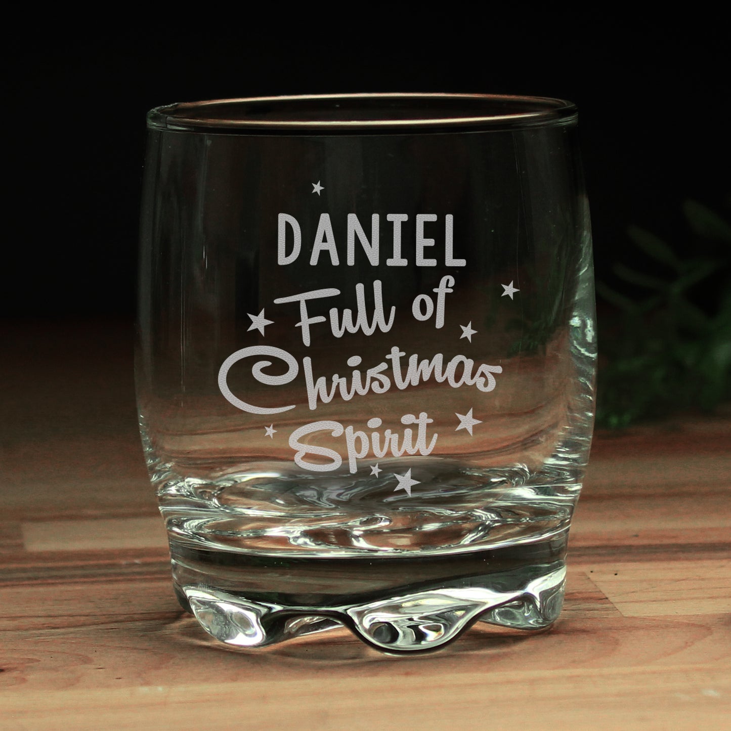Personalised Full of Christmas Spirit Glass & Whiskey Miniature Set
