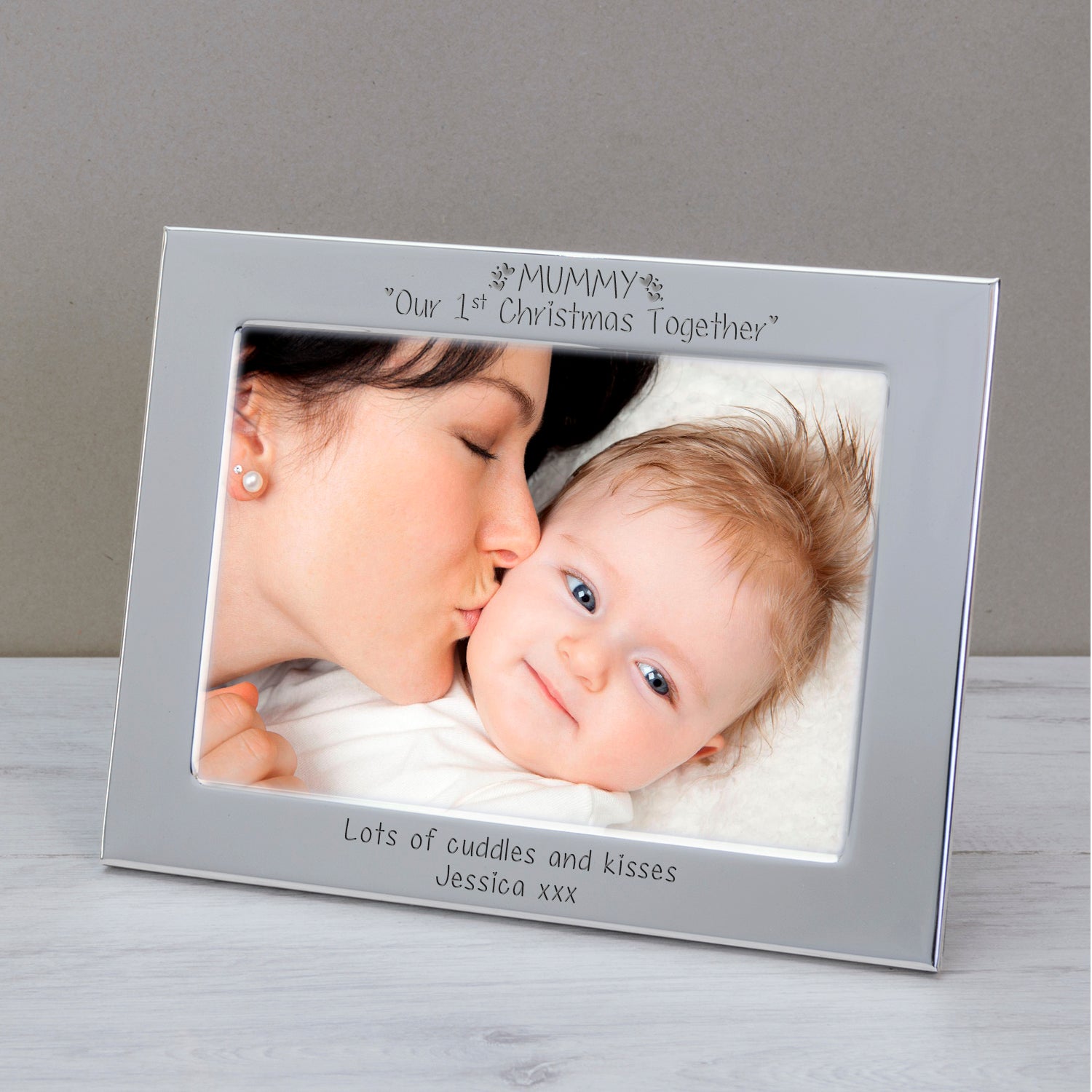 Personalised MUMMY Our 1st Christmas Together Silver Plated Photo Frame