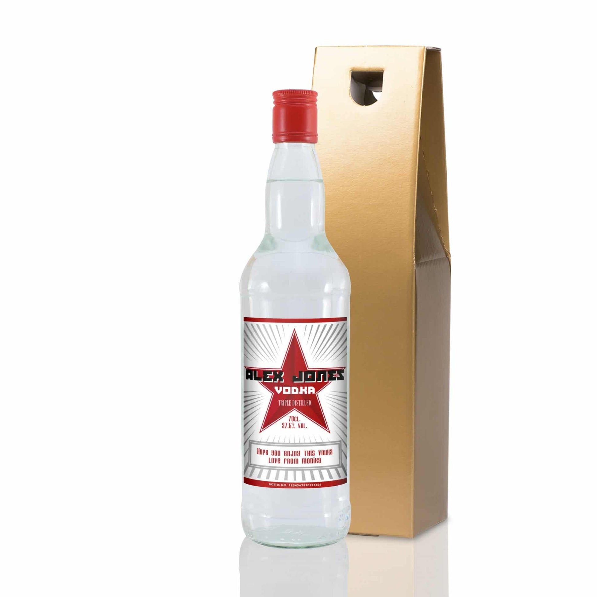 Personalised Red Star Vodka Bottle