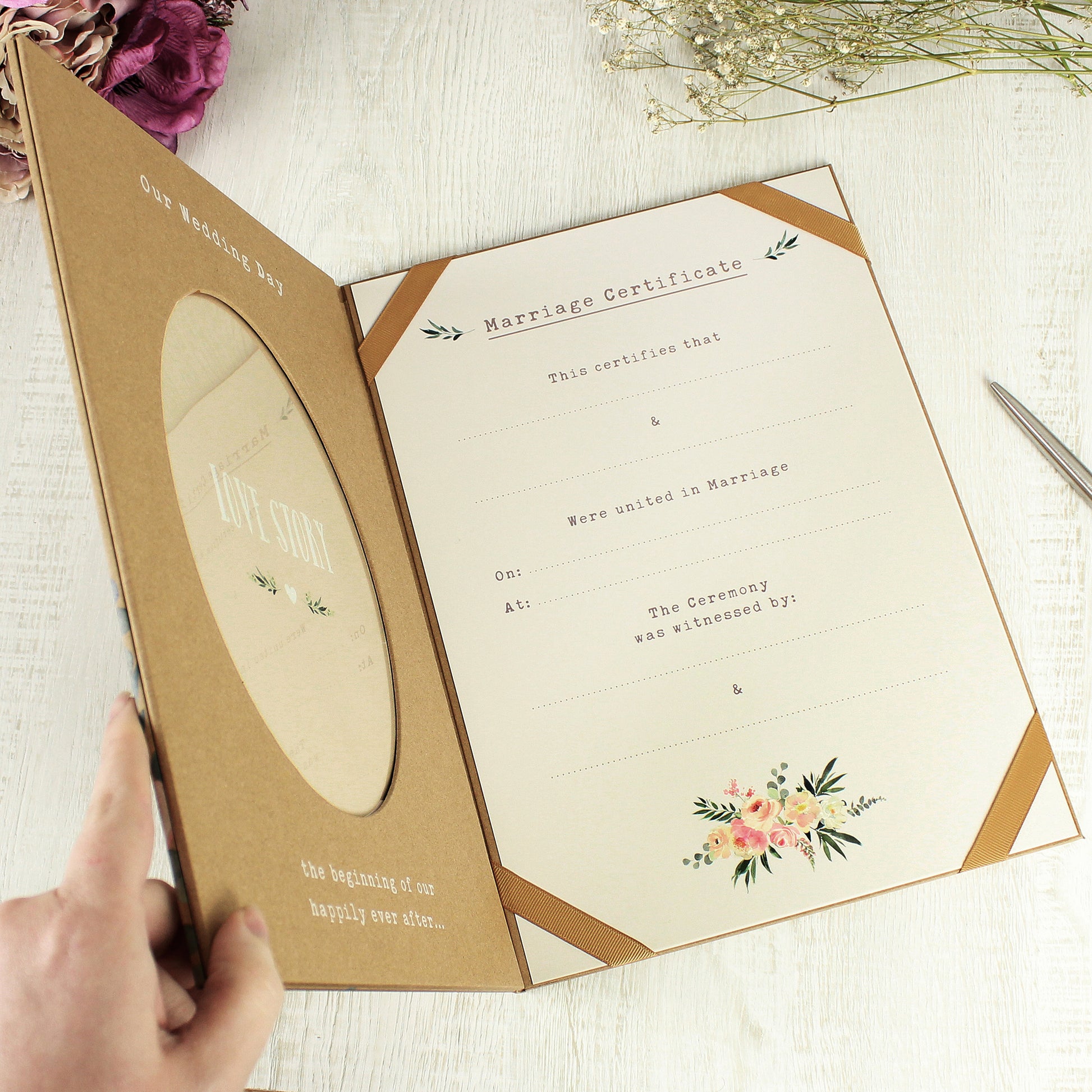 Personalised Wedding Certificate Display Book | Holder