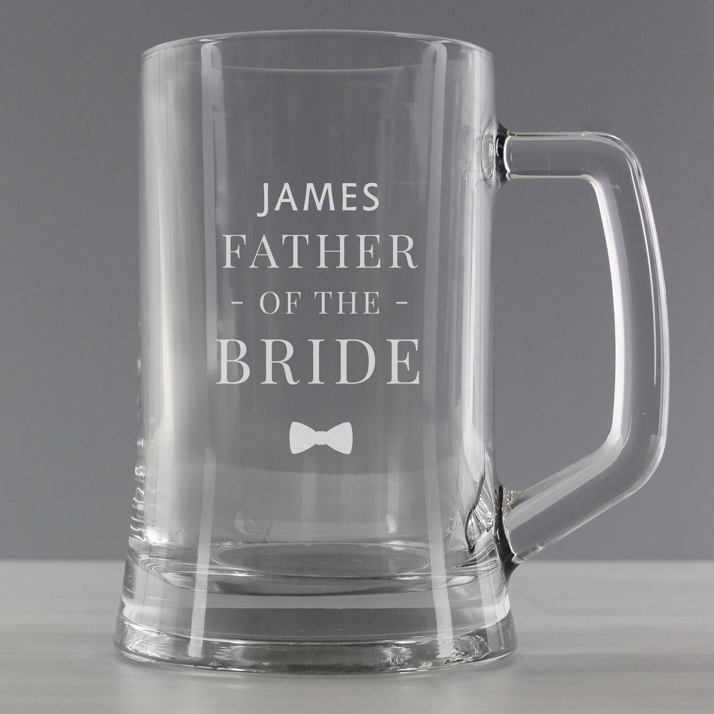 Personalised Father of the Bride Pint Stern Tankard Glass