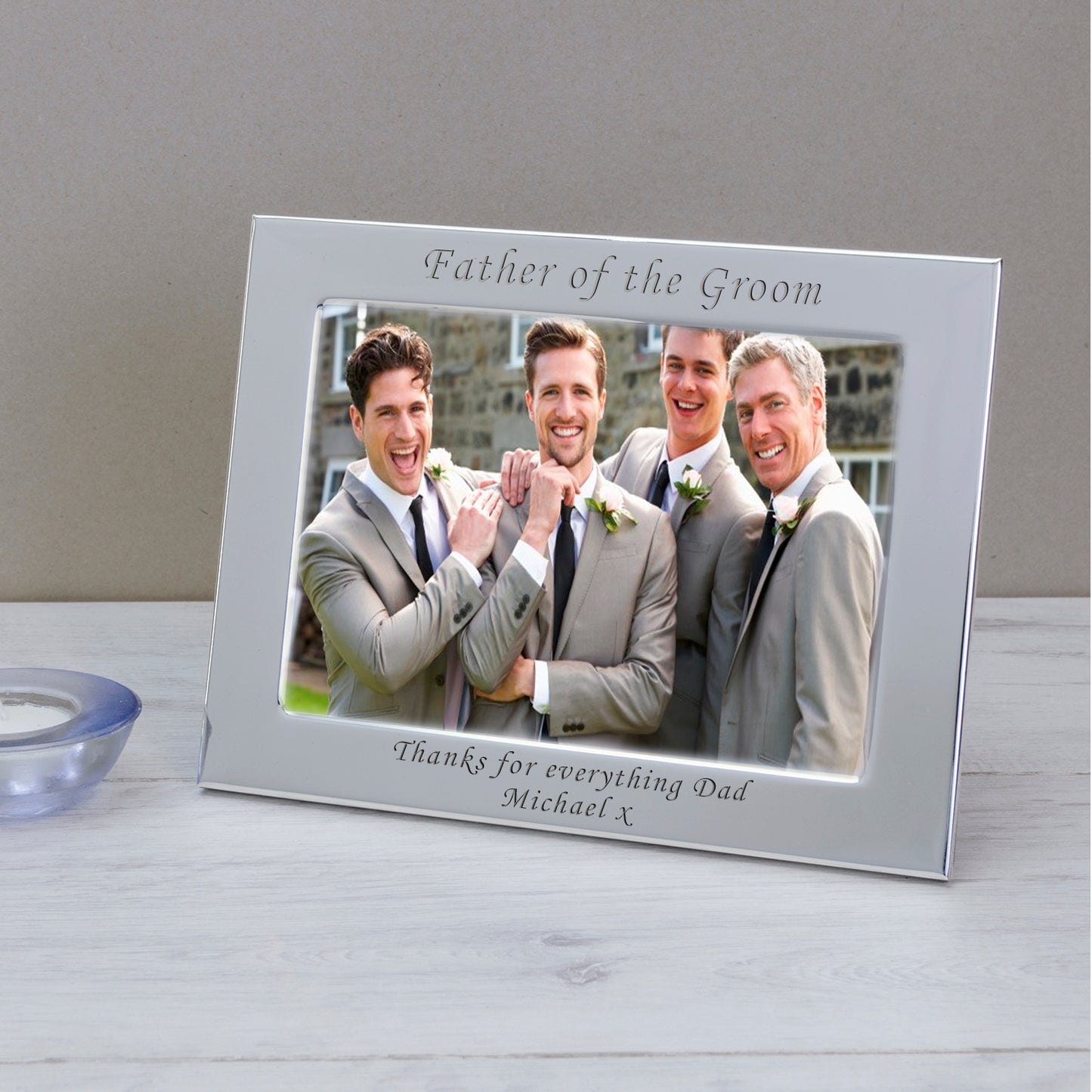 Personalised Father Of The Groom Silver Plated Photo Frame