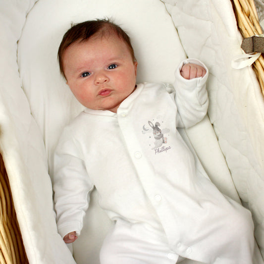 Personalised Baby Bunny Baby Grow 0-3 months