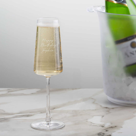 Personalised Power Champagne Flute Glass