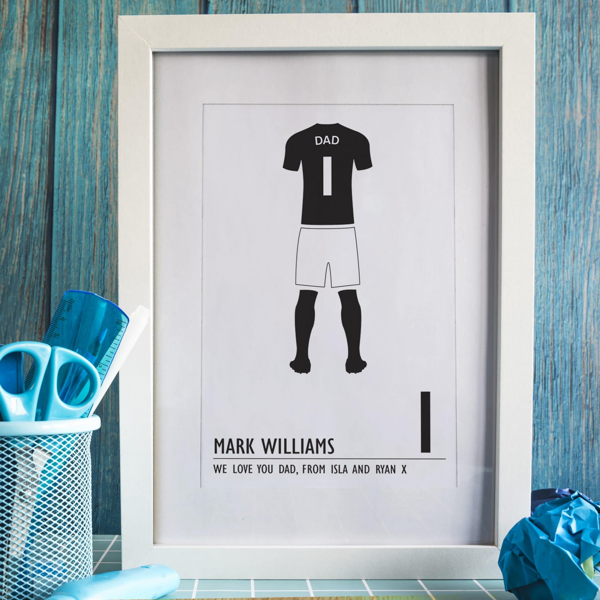 Personalised Football Kit Print A4 Framed Print | Gifts For Him
