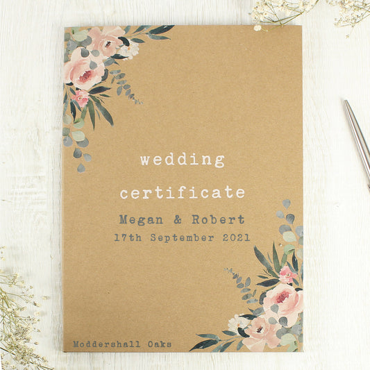 Personalised Wedding Certificate Display Book | Holder