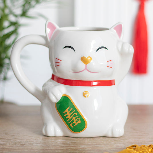 Waving Lucky Cat Mug - PCS Cufflinks & Gifts