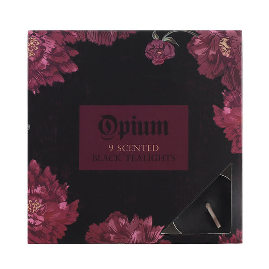Pack of 9 Opium Scented Black Tealights - PCS Cufflinks & Gifts