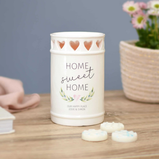 Personalised Home Sweet Home Ceramic Burner & 3 Wax Melts