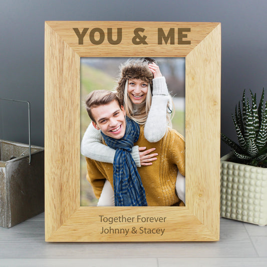 Personalised You & Me 5x7 Wooden Photo Frame