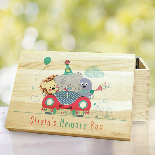 Personalised Tiny Tatty Teddy Little Circus Wooden Memory Box