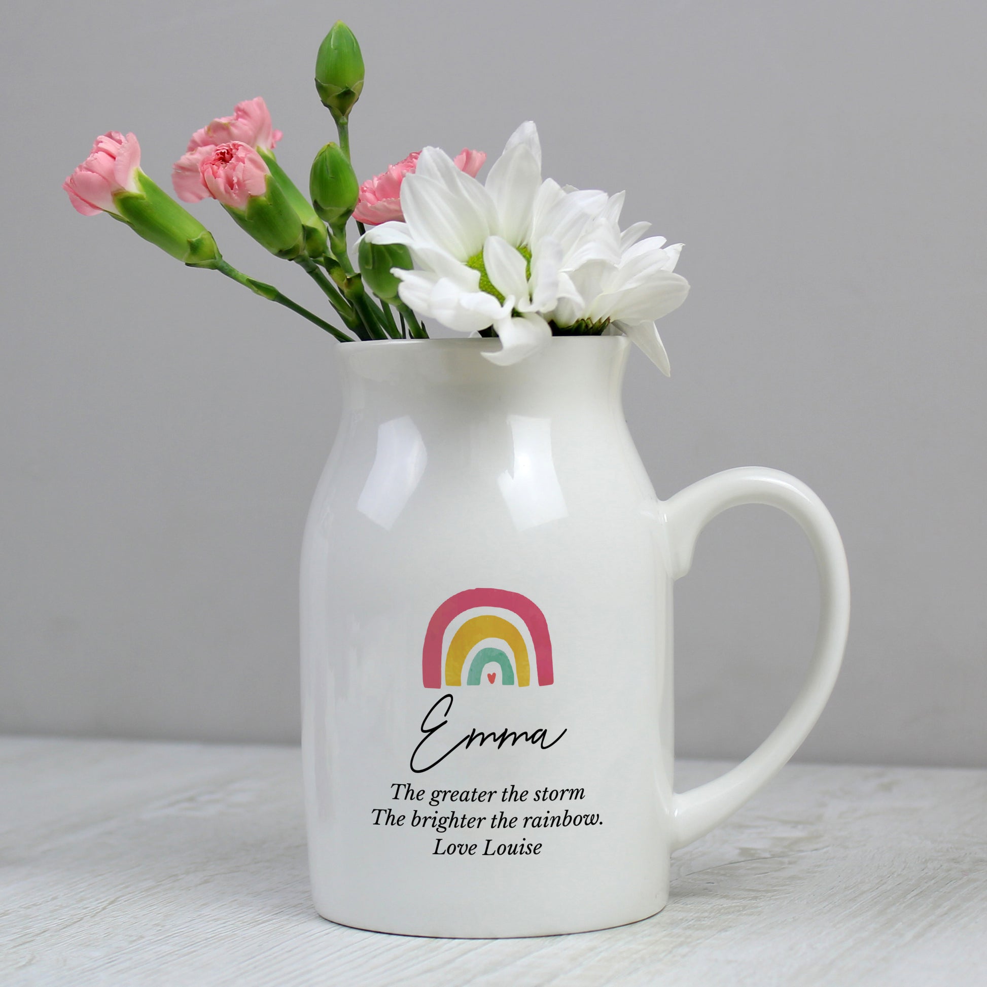 Personalised Rainbow Flower Jug - Free Delivery