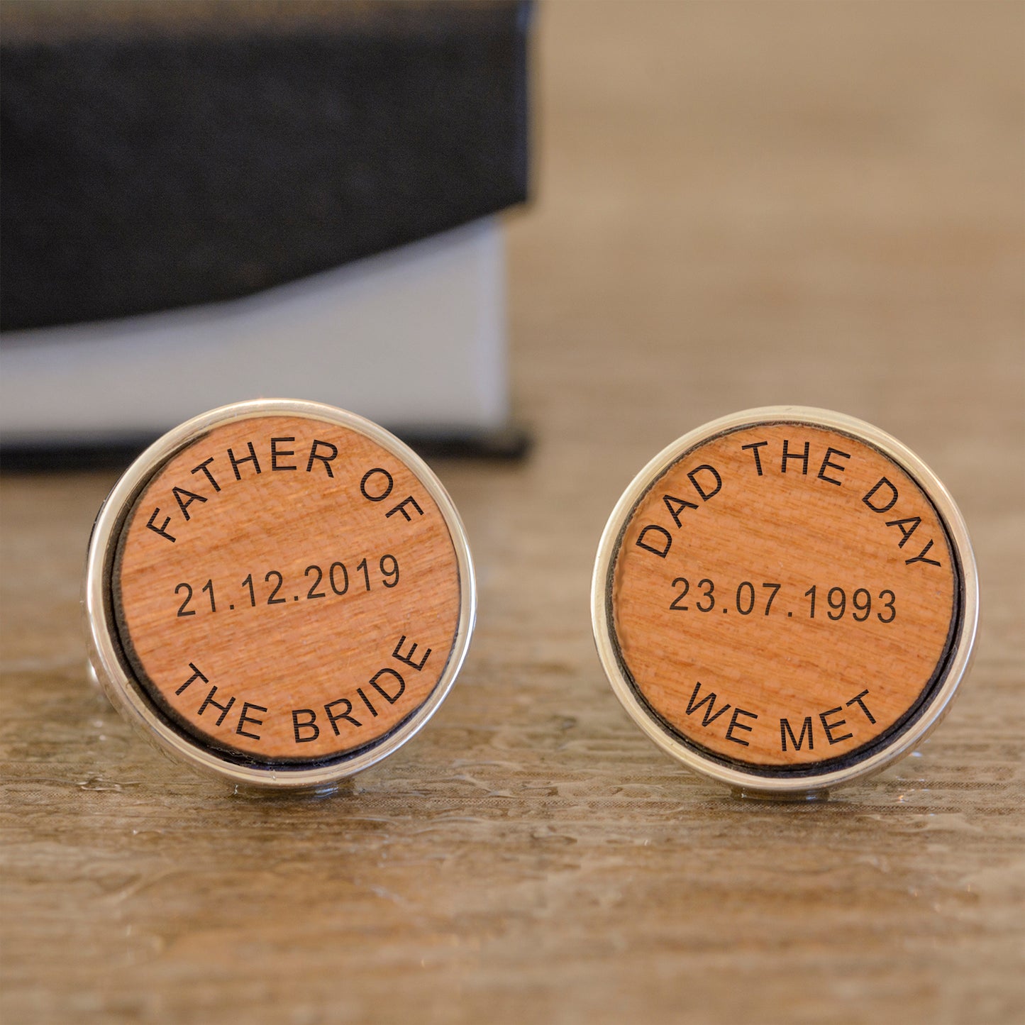 Personalised Father Of The Bride Cufflinks - Day We Met