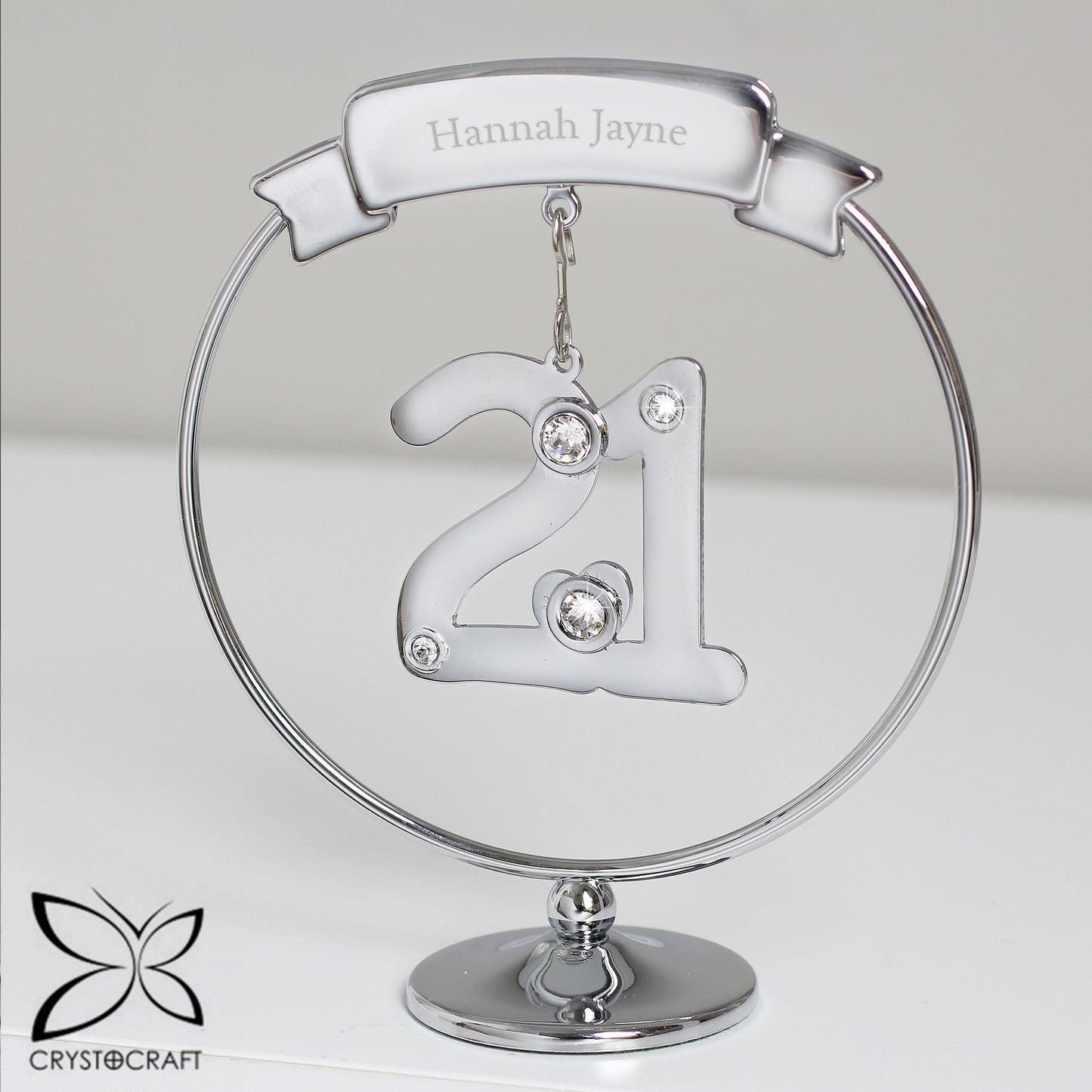 Personalised Name Only Crystocraft 21st Birthday Ornament
