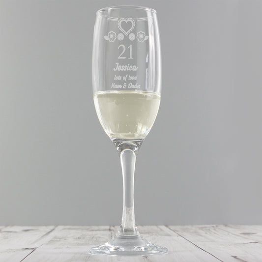 Personalised Birthday Age Flute Glass