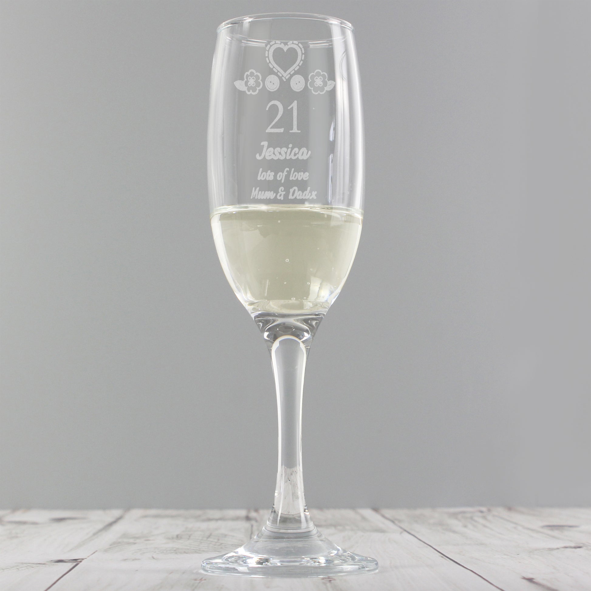 Personalised Birthday Age Flute Glass