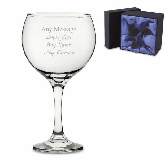 Engraved Gin Balloon Cocktail Glass with Premium Satin Lined Gift Box Image 1