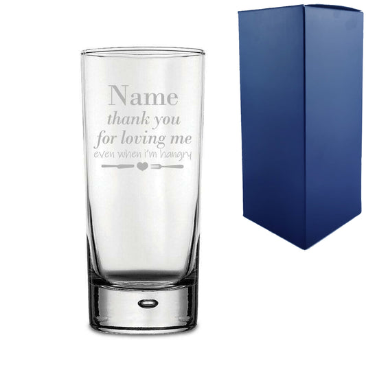 Engraved Hiball Tumbler with Thank you for Loving Me when I'm Hangry Design Image 1