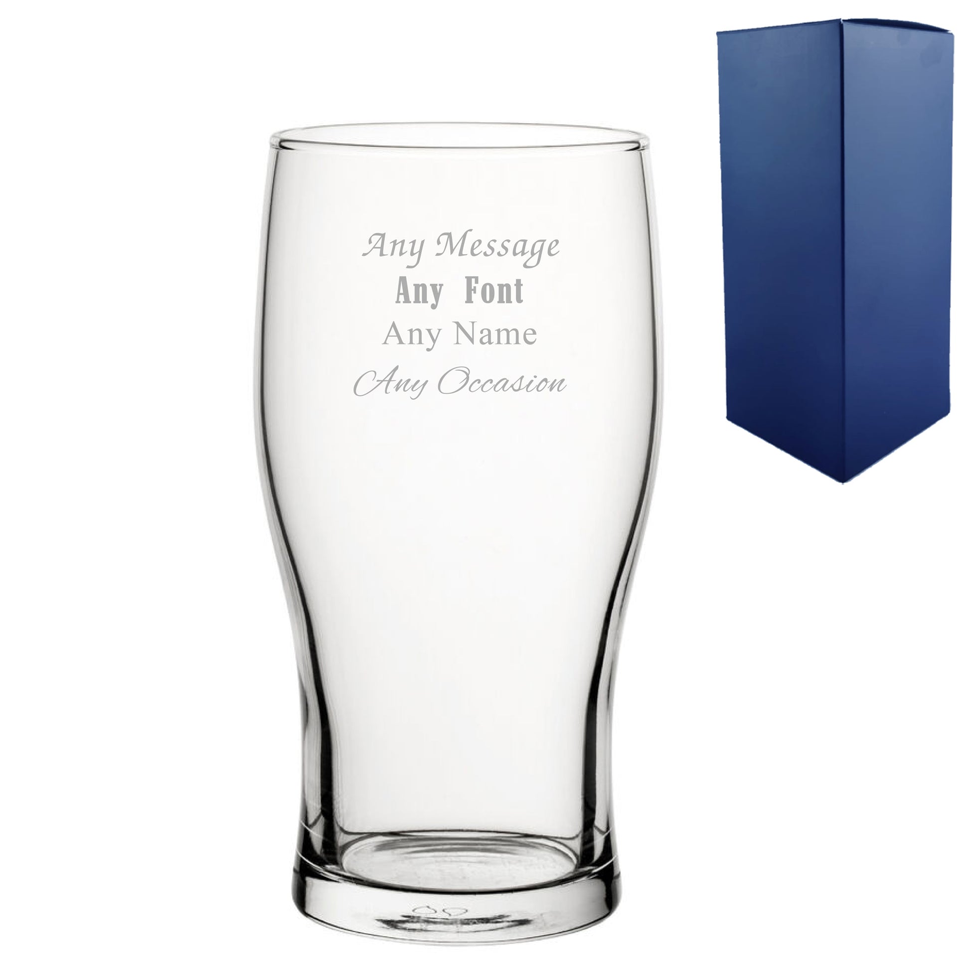 Engraved Any Message Pint Glass, Gift Boxed Image 2